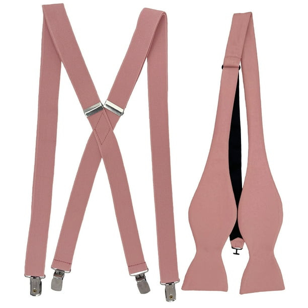 Men’s Rose Gold Suspenders & SelfTie Bow Tie Collection in a variety