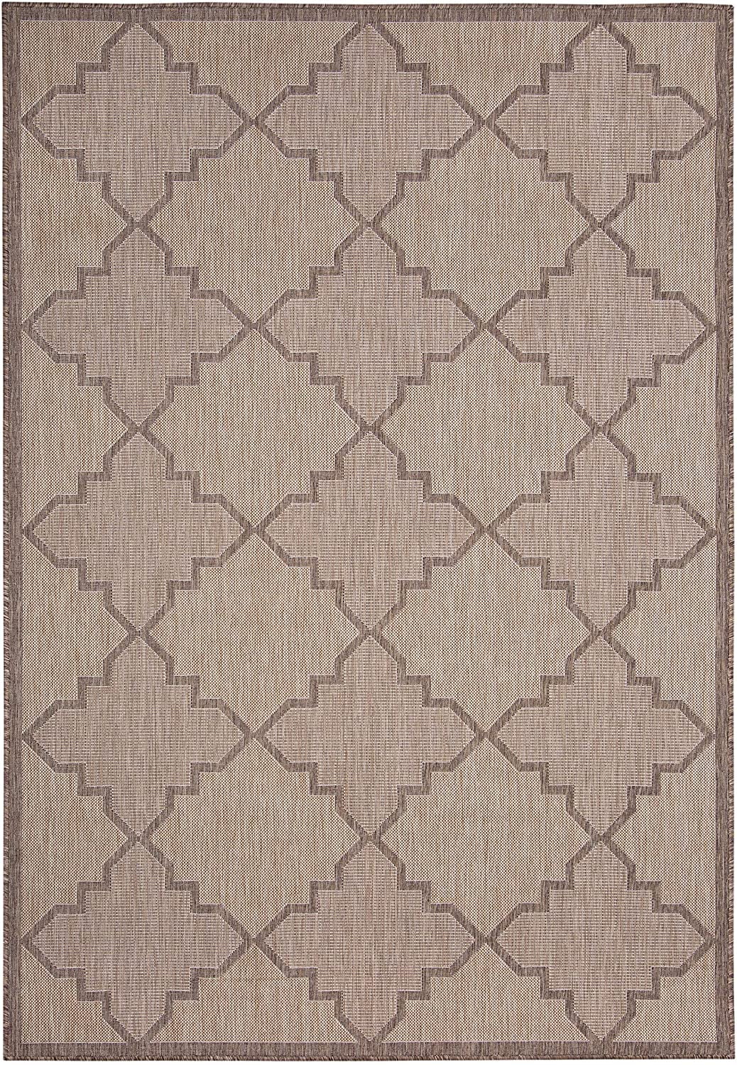 Trellis Diamond Rug 2 ft. x 3 ft., Neutral, Indoor/Outdoor