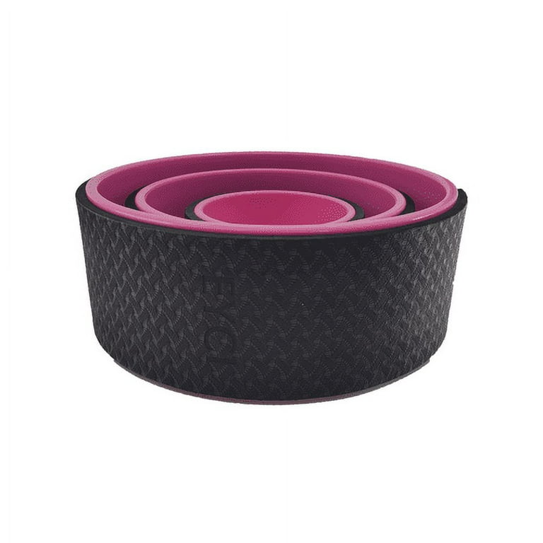 EYCI Yoga Wheel Roller 3 Pack for Back and Neck Pain Therapy, Yoga Prop  Relieves Strain Muscles, Stretching, Improving Backbends and Flexibility,  Black and Pink 