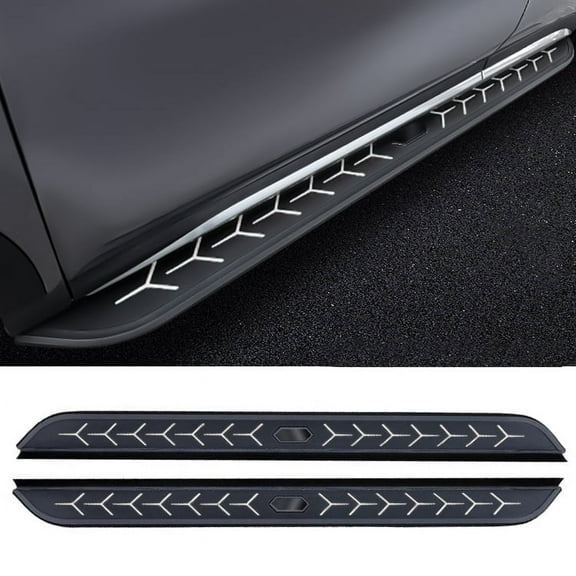 2 pcs Accessories fit for Jaguar F-PACE 2016-2025Running Board Aluminium Side Step Nerf bar (with Brackets) Black&White pattern