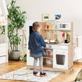 thumbnail image 4 of Redsmile Play Kitchen,Wooden Kids Kitchen Playset with Ice Maker,Oven,Realistic Lights and Sounds,Pretend Play Toy Kitchen,Gift for Girls Boys Ages 3-10,White, 4 of 10