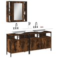 thumbnail image 1 of vidaXL 3 Piece Bathroom Cabinet Set Smoked Oak Engineered Wood, 1 of 5
