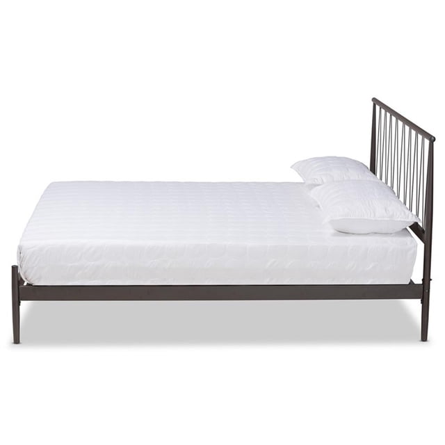Baxton Studio Samir Lit Plateforme Moderne en Métal Fini Noir Format Double