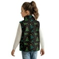 thumbnail image 2 of Xoenoiee Christmas Tree Print Girls Fleece Vest Outerwear Xmas Lightweight Sleeveless Zip up Jacket with Pockets Warm Polar Soft Fall Winter, Size 3T, 2 of 7