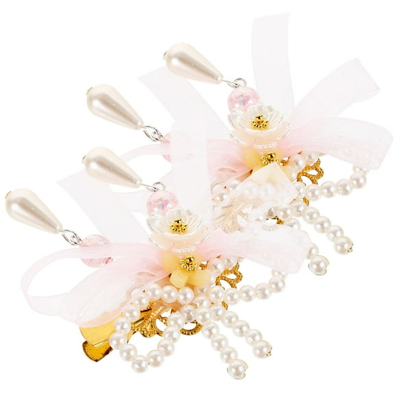LOLIPPYY Cute Hair Bows with Tassel Style for Girls Party and Wedding 2Pcs