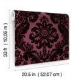 thumbnail image 6 of A-Street Prints Shadow Merlot Flocked Damask Wallpaper, 6 of 7