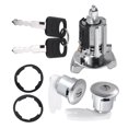 thumbnail image 1 of Cilindro de cerradura del interruptor de encendido, kit de cilindro de cerradura de puerta, para camioneta Ford F150 250 350 1992-1995, metal, con 2 llaves, tono negro plateado, 1 juego, 1 of 7