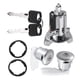 thumbnail image 1 of Cilindro de cerradura del interruptor de encendido, kit de cilindro de cerradura de puerta, para camioneta Ford F150 250 350 1992-1995, metal, con 2 llaves, tono negro plateado, 1 juego, 1 of 7
