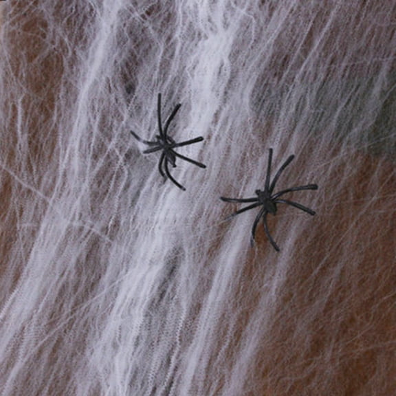 RENACLIPY 6-Pack White Spider Web Decorations for Indoor Party Spooky Effect and Home Decor