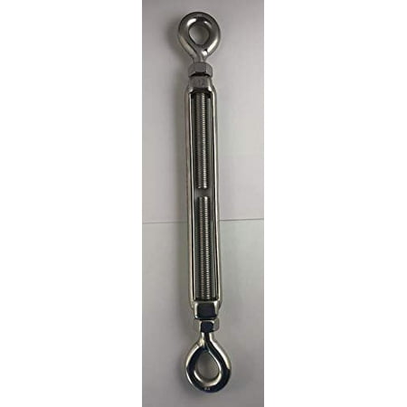 

Stainless Steel (316) M12 (1/2 ) 12mm Turnbuckle Eye and Eye with Locknuts Marine Grade M12 Metric Thread