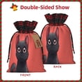 thumbnail image 2 of Rocae Cute Black Kitten Cartoon Print Christmas Drawstring Linen Gift Bag with Drawstrings Treat Bag Goody Present Bags for Christmas Party Favor, 2 of 8