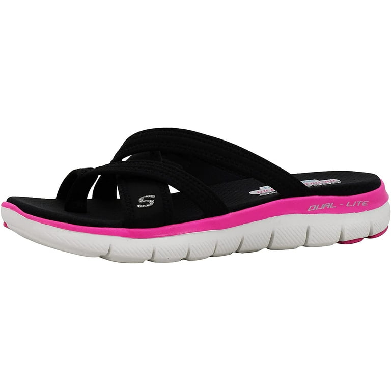 Skechers Women's Flex Appeal 2.0 Start up Sport Sandal Black/Hot Pink 9 m US - Walmart.com