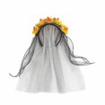thumbnail image 1 of Diadema ajustable de malla de araña, tocado de Halloween, accesorios de fiesta de flores rosas, 1 of 3