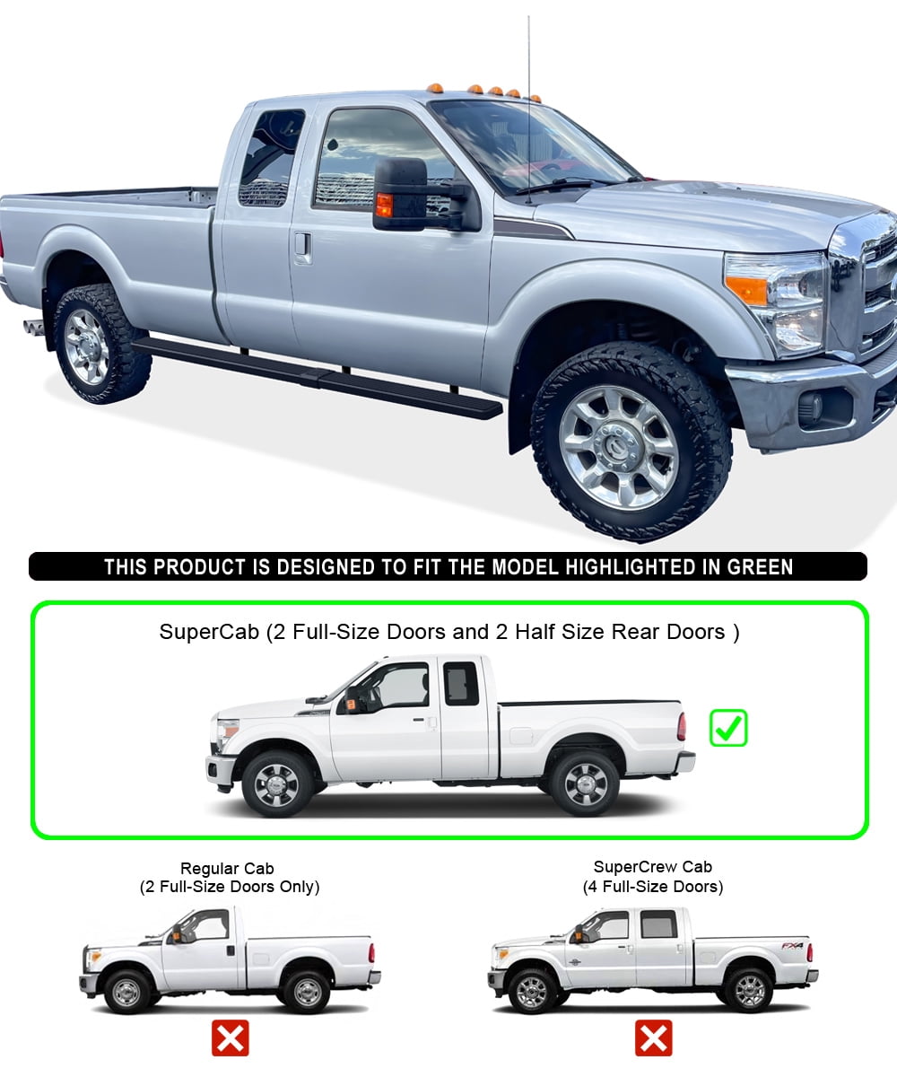 APS Wheel to Wheel iBoard 6 inches Compatible with Ford F250 F350 Super Duty 1999-2016 Super Cab Pickup 6.5ft Bed (Nerf Bars Side Steps Side Bars)