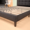 thumbnail image 3 of Zinus Square Stitched Upholstered Platform Bed Frame / Mattress Foundation / Easy assembly/ No Boxspring Needed / Wood Slat Support, Dark Grey, 3 of 7
