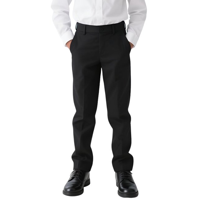 Pantalones KEYWANTS para niños, uniformes de poliéster negros, talla 5