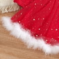thumbnail image 5 of iiniim Kids Girls Mrs. Santa Suit Christmas Princess Dress with Headband Xmas Party Fancy Dress up Cosplay Costume Red 90, 5 of 7