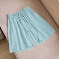 thumbnail image 5 of Binmer Women’s Drawstring Elastic Waist Casual Loungewear Shorts, Womens and Women's Mint Green,Size M-3XL, 5 of 7