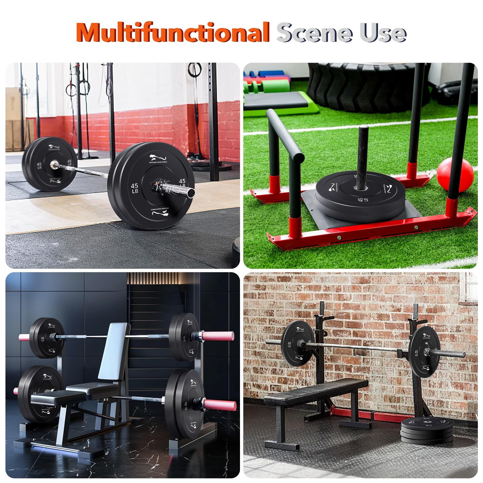 OlympicWeight Plates, Weight Plates with Steel Hub for Strength Training & Weightlifting, Equipment & Home Gym Set