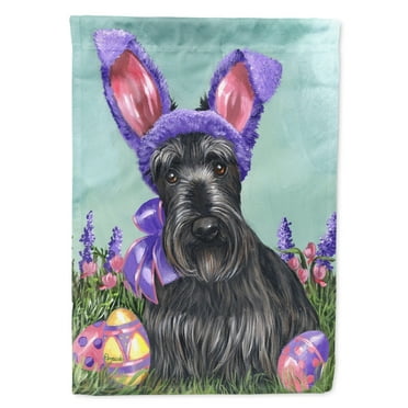 Carolines Treasures PPP3172GF Scottie Easter Bunny Flag Garden Size  Small multicolor