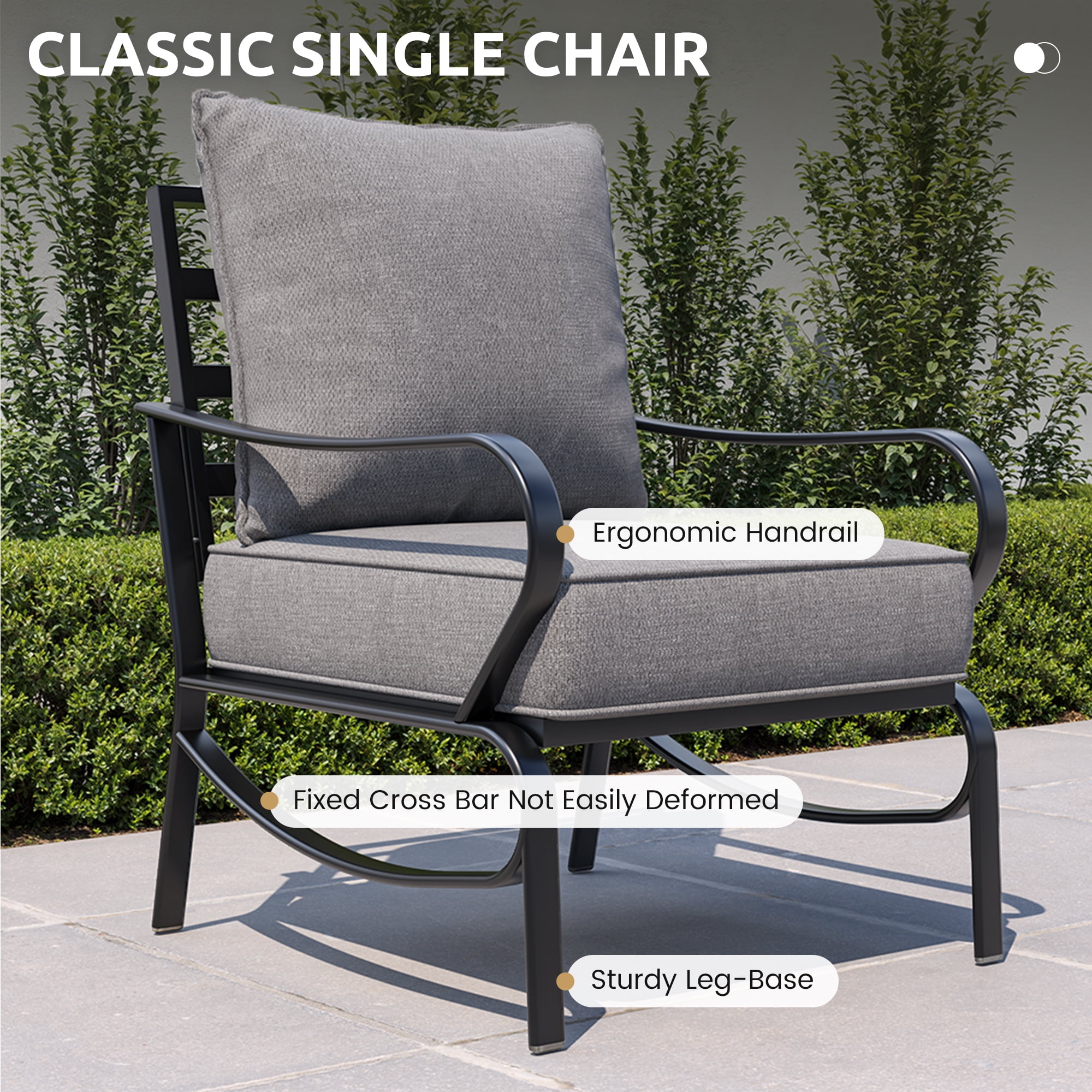 Poteban Aluminum Patio Furniture,Outdoor Metal Sectional Sofa with Table and Waterproof Covers,White Modern Patio Furniture Set for Garden Backyard