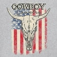 thumbnail image 3 of Cowboy Country Steer Head T-shirt Vintage Cow Skull American Flag Men's Tee, 3 of 7