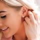 thumbnail image 3 of Pendientes de corazón inicial de Silvora, tachuelas de plata esterlina hipoalergénicas para mujer, diminuta letra P, dijes de oreja, regalo de joyería para cumpleaños, día de la madre, 3 of 8