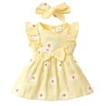 thumbnail image 3 of MEZZALL Summer Baby Girls Dress With Flower Print Sleeveless Dress And Headband Toddler Fashion O-Neck Vacation Dresses, 3 of 9