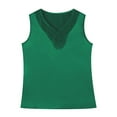 thumbnail image 4 of DHFJKG Lace Trim Tank Tops For Women Silk Satin V Neck Sleeveless Dressy Blouses Casual Solid Color Summer Comfortable Top, 4 of 4