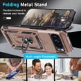 thumbnail image 4 of KOMI Case Compatible with Google Pixel 9 Pro XL Built in Slide Camera Lens Cover+Screen Protector+Finger Ring Holder Kickstand,Heavy Duty Shockproof Full Body Protective Phone Cover, Rose Gold, 4 of 5