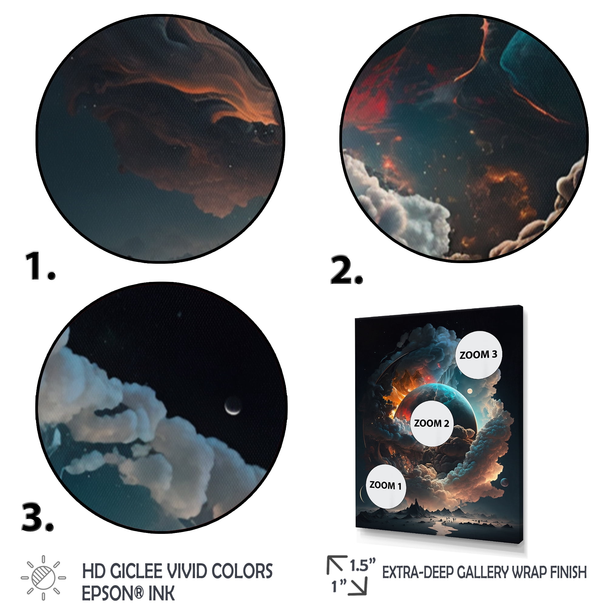 Designart Futuristic Landscape Clouds III Canvas Wall Art