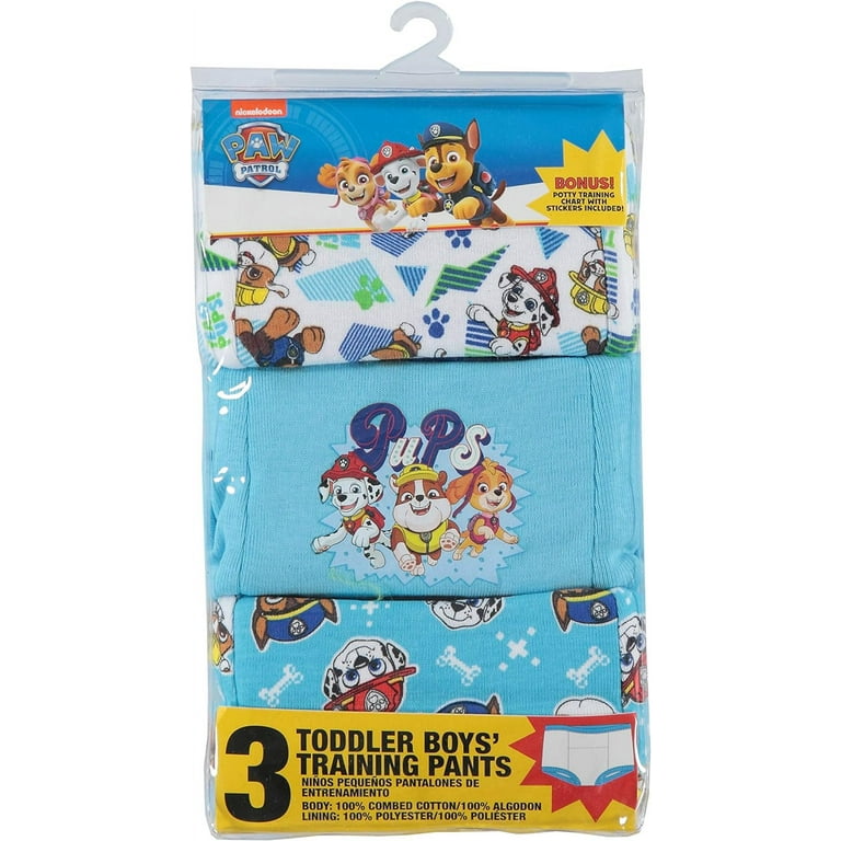 Paw Patrol Boys Toddler Potty Training Pant and Starter Kit with Stickers  and Tracking Chart in Sizes 18m, 2t, 3t, 4t 3T 3-pack Training Pant 