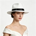 thumbnail image 4 of Vintage Wide Brim Hat 1930s Style Costume Fedora, Classic Retro Design Comfortable Fit Easy Care Fashion Accessory, for Party Cosplay Events Daily Wear, 4 of 5