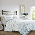 thumbnail image 2 of Laura Ashley Flora Quilt Set, King, Blue, 2 of 4