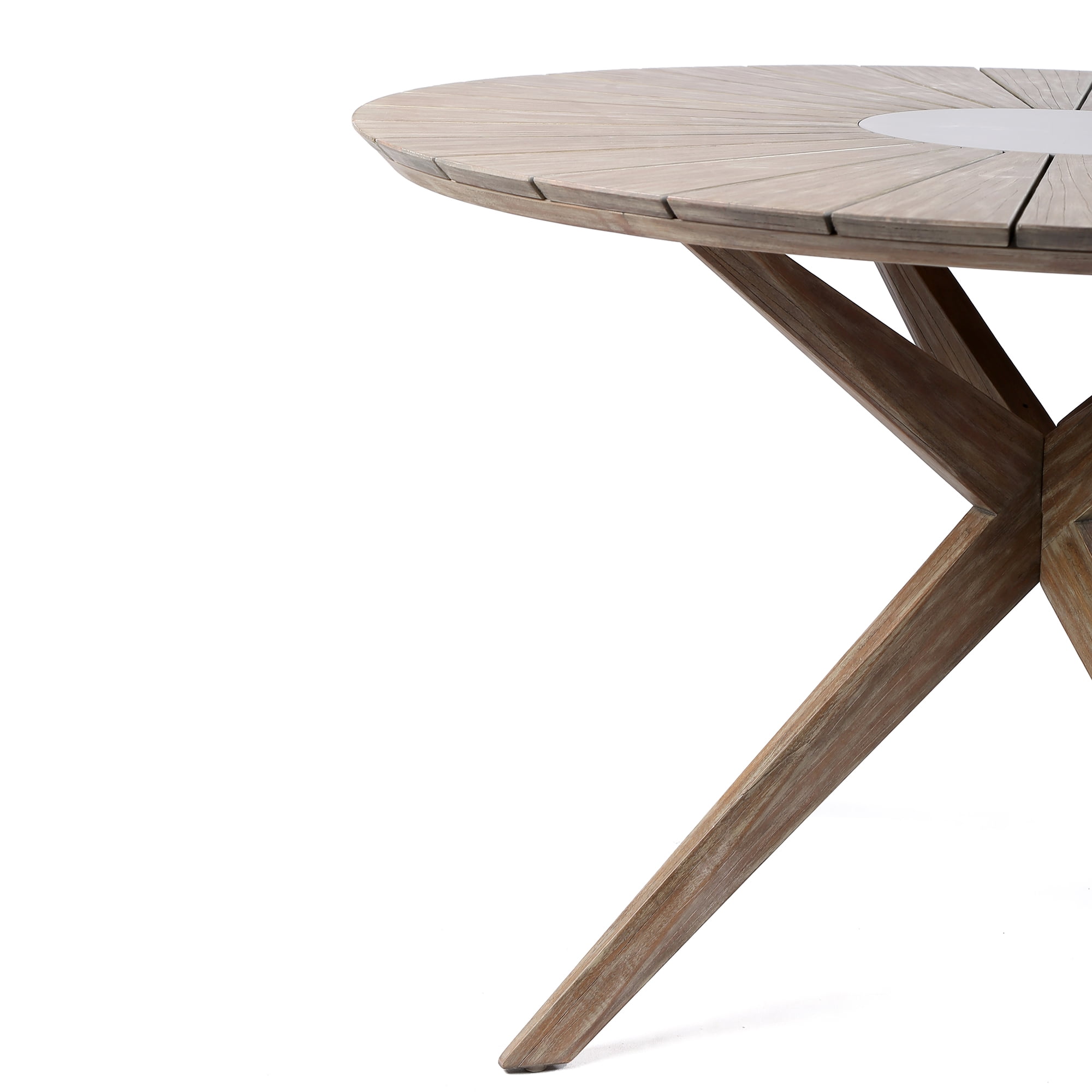 Oasis Santo Outdoor 5 Piece Round Dining Set in Eucalyptus and Charcoal Rope