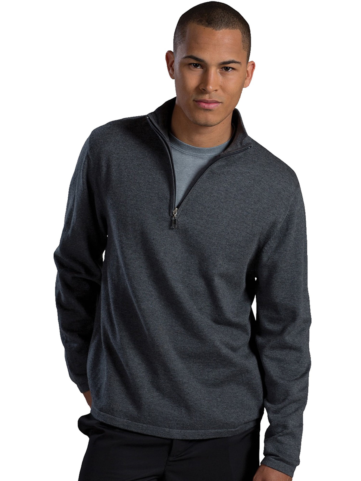 Edwards - Edwards Garment Men's Long Sleeve 1/4 Zip Fine Gauge Sweater - Walmart.com - Walmart.com