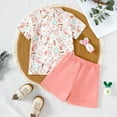 thumbnail image 4 of FASHOFT Easter Outfit Baby Boy Girl Short Sleeve Easter Bunny Graphic Shirts and Shorts 2 Piece Gentleman Outfits Pink 1-2 Years, 4 of 7
