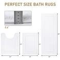 thumbnail image 5 of Findosom 3pcs Bathroom Rugs Set with U-Shaped Mat, Non Slip, Quick Drying, Ultra Soft and Water Absorbent Bath Rug Mat Carpet Machine Washable 18"x26"+18"x48"+U Shape 20"x24" White, 5 of 8