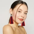 thumbnail image 6 of 8 Pcs 9.8" Silky Double Color Tassels, Handmade Soft Floss Craft Tassels with Loop for Keychain (4 Color , MultiColor ), 6 of 6