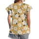 thumbnail image 4 of Moda mujer verano casual cuello redondo volantes manga corta impresión tops pullover blusa Pompotops hkajfhjk468013, 4 of 6