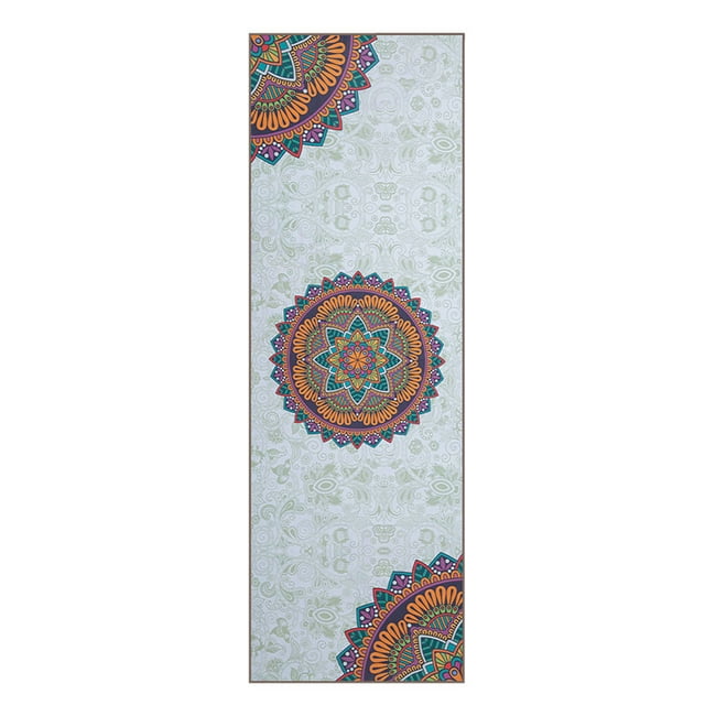 Graflsoa Non-Slip Quick-Dry Yoga Mat with Vibrant Prints, Foldable & Lightweight for Easy Travel, Perfect for Yoga and Exercise, 183x61cm, Polyester & Nylon Blend
