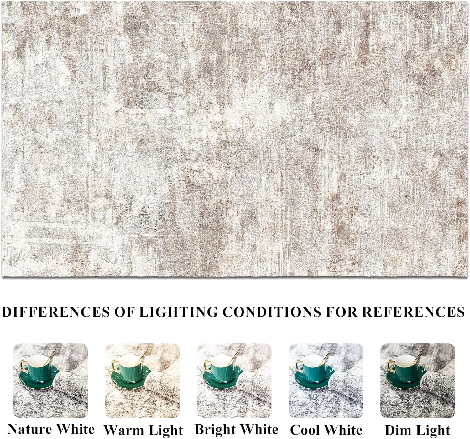 YOUFORTONG 10x14 Abstract Area Rug, Large Washable Indoor Rug, Non-Slip Stain Resistant Distressed Soft Carpet for Living Room Bedroom Farmhouse,Brown