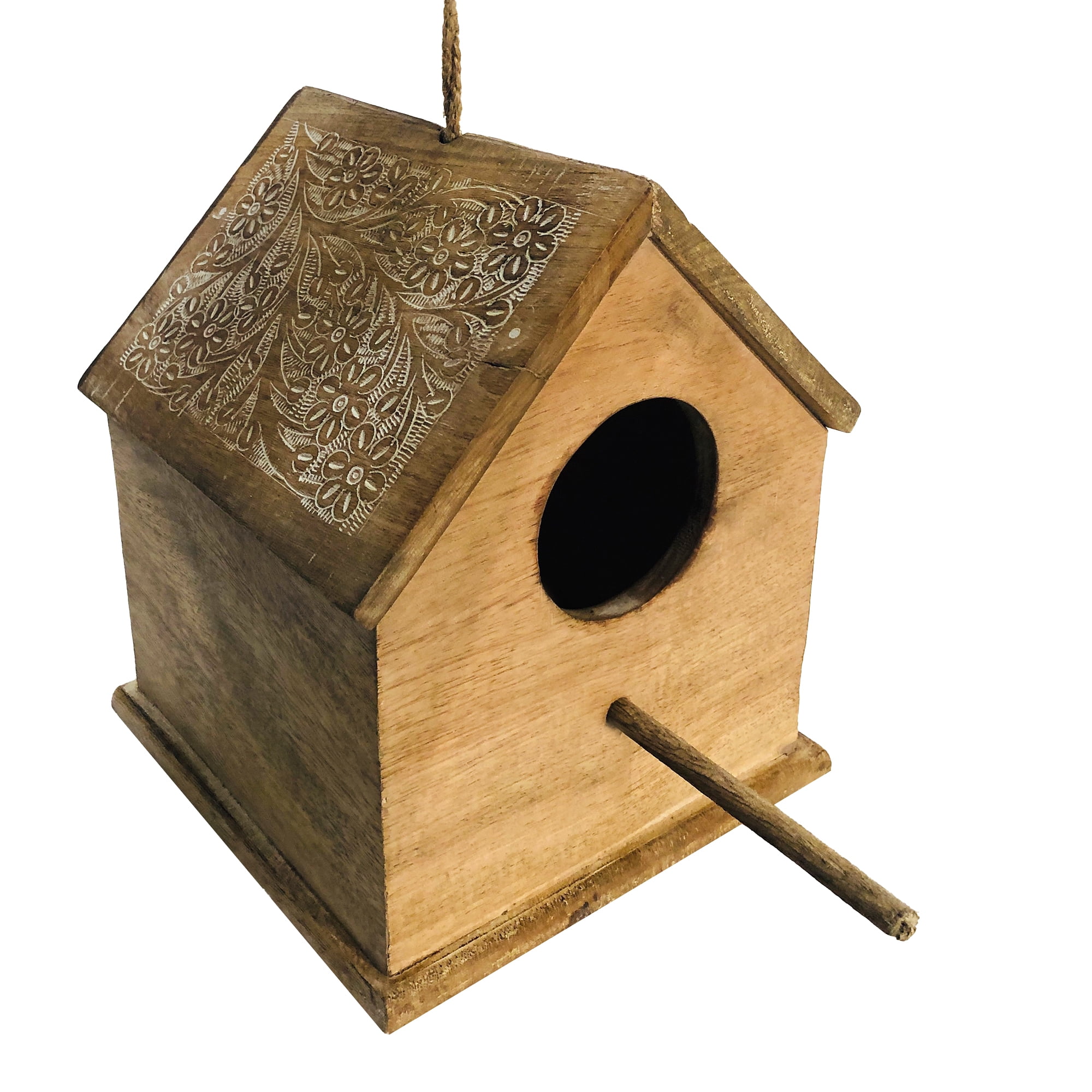Pefilos 11" Wood Birdhouses for Outdoors Hanging, Bird House Decorative for Outside Garden Yard, Distressed Hanging Bird's Nest in Trees, Beige Pefilos 11" Wood Birdhouses for Outdoors Hanging, Bird House Decorative for Outside Garden Yard, Distressed Hanging Bird's Nest in Trees, Beige