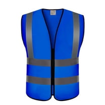 High Visibility Reflective Vest in Blue for Night Work and Running in Lightweight and Adjustable Design