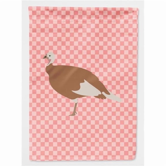 Caroline's Treasures BB7984GF Jersey Buff Turkey Hen Pink Check Flag Garden Size , Small, multicolor