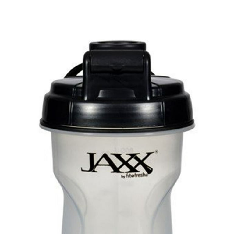 JAXX 20 OZ GLASS BOTTLE BY FIT & FRESH W/PROTECTIVE SLEEVE BLACK & GREEN