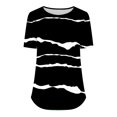 thumbnail image 5 of Lmnyox Striped Blouses for Women Casual Short Sleeve Crew Neck Loose Summer Shirts Fashion Tunic Tops 2025, 5 of 5