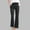 Black, variant on Elastic Waist Linen Flared Pants for Women, High Waist Drawstring Wide Leg Casual Trousers, Loose Comfy Pants with Pockets
