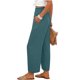 thumbnail image 5 of TaTaai Women's Summer Straight Leg Pants, Loose Fit High Waist Trousers with Pockets, Soft Ruffles and Pleats Design, Perfect for Casual, Beach and Seasonal Wear Gift, 5 of 7