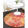 thumbnail image 3 of Unique Loom Estrella Collection Area Rug - Pavilion (8' Round Red/Beige), 3 of 9